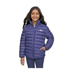 NEW Eddie Bauer Packable Down Jacket Kids Large 10/12 Puffer Navy Blue 650 Fill